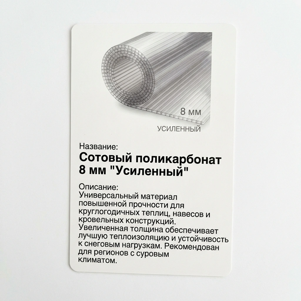 Сотовый поликарбонат 8 мм «Усиленный»